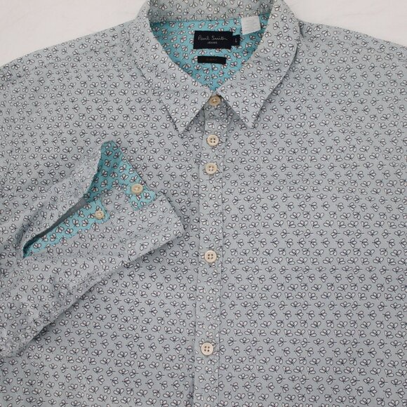 Vintage Paul smith shirt Mens large long sleeve button up floral slim fit cotton - Picture 1 of 13